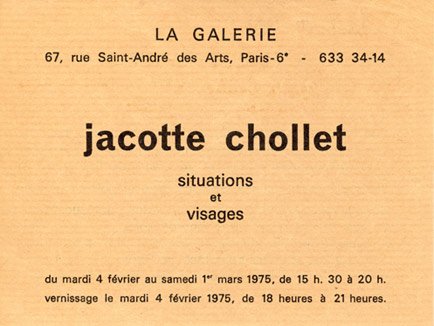 Jacotte chollet : exposition photo La galerie Paris 6